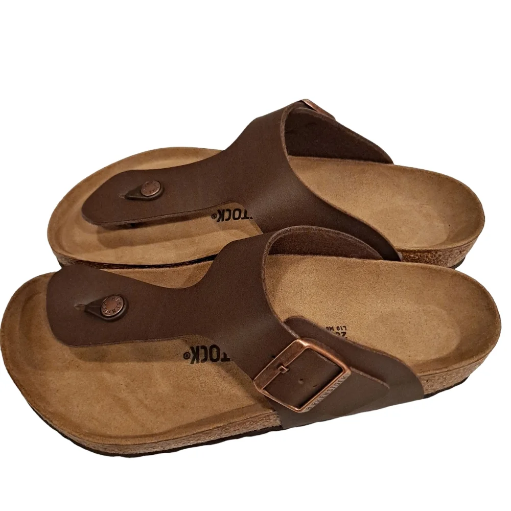Birkenstock Ramses Dark Brown Birko Flor Thong Sandals Women's sz10 Men'… - Picture 3 of 7